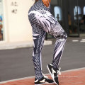 New product honeycomb wings pattern custom print seamless yoga pants leggings women